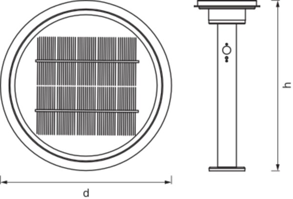 LED Solar Wegeleuchte Sensor Edelstahl 3000K IP44 40 cm