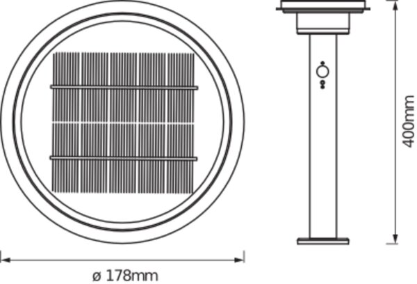 LED Solar Wegeleuchte Schwarz 3000K IP44 Sensor OSRAM