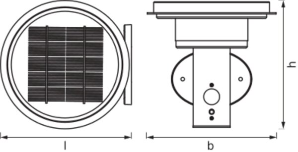 LED Solar Wandleuchte Sensor Edelstahl 3000K IP44 OSRAM