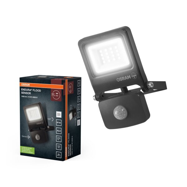 LED Außenstrahler Aluminium Glas Grau 4000K IP44 OSRAM