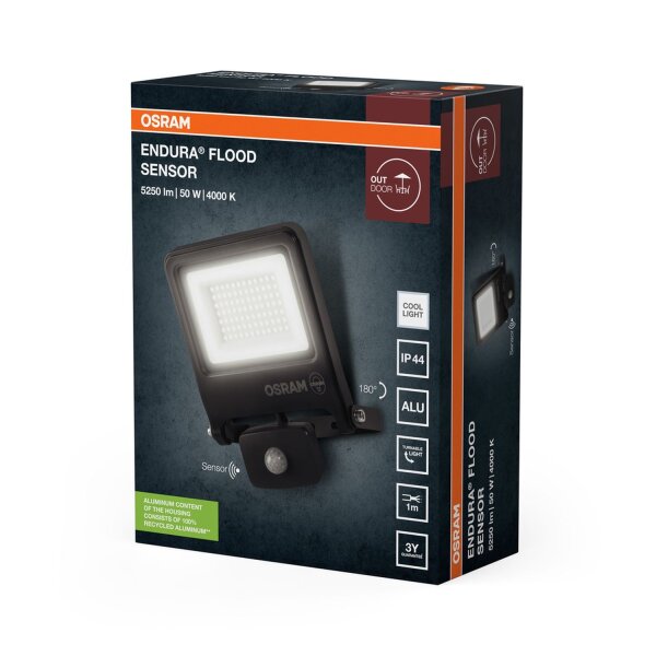 LED Außenstrahler Alu Glas Dunkelgrau 4000K IP44 OSRAM