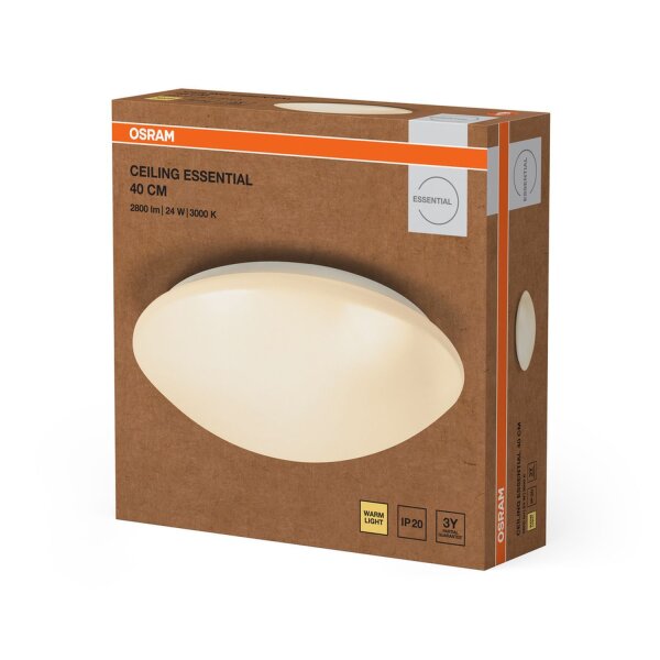 LED Deckenleuchte Metall Weiß 3000K B:40cm rund OSRAM
