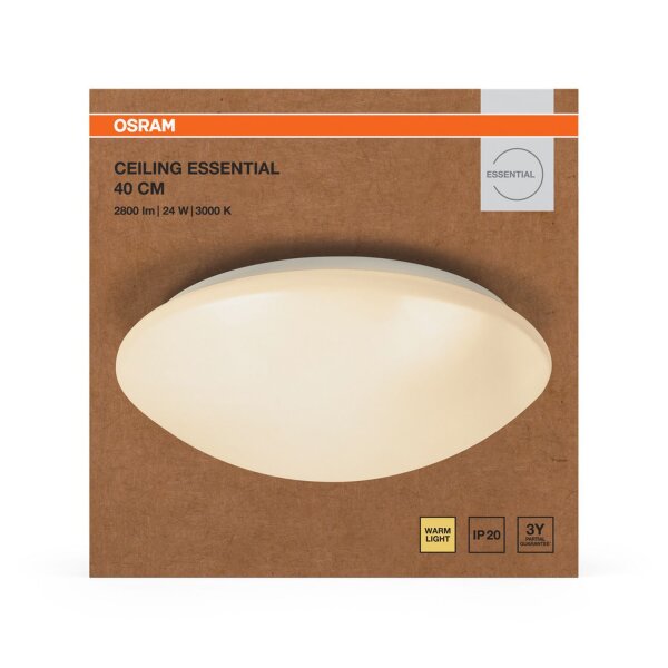 LED Deckenleuchte Metall Weiß 3000K B:40cm rund OSRAM