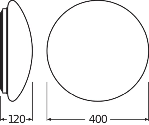 LED Deckenleuchte Metall Weiß 3000K B:40cm rund OSRAM