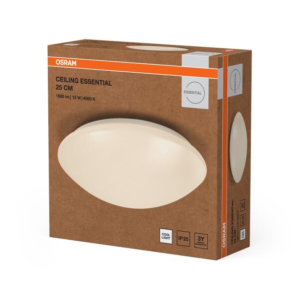 LED Deckenleuchte Weiß Metall 4000 K B:25cm rund OSRAM