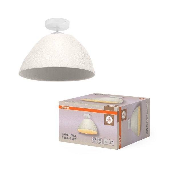Deckenleuchte Pappmaché Metall B:37,5 cm E27 Weiß OSRAM