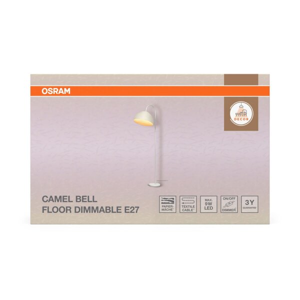 Stehlampe dimmbar Pappmaché Weiß 153 cm E27 OSRAM
