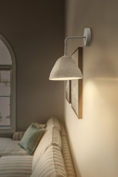 Wandlampe Pappmaché Metall Weiß E14 H:32,3 cm OSRAM