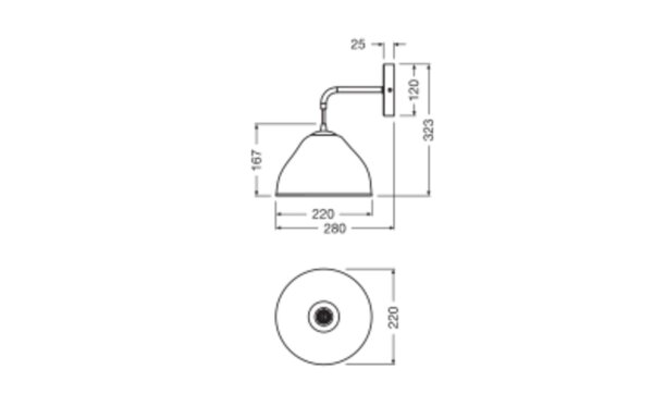 Wandlampe Pappmaché Metall Weiß E14 H:32,3 cm OSRAM