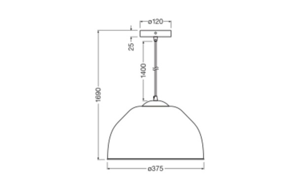 Pendelleuchte Pappmaché Metall Weiß L:37,5 cm E27 OSRAM