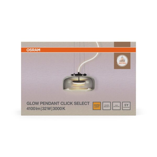 LED Pendelleuchte verstellbar Glas 3000 K Ø38 cm OSRAM