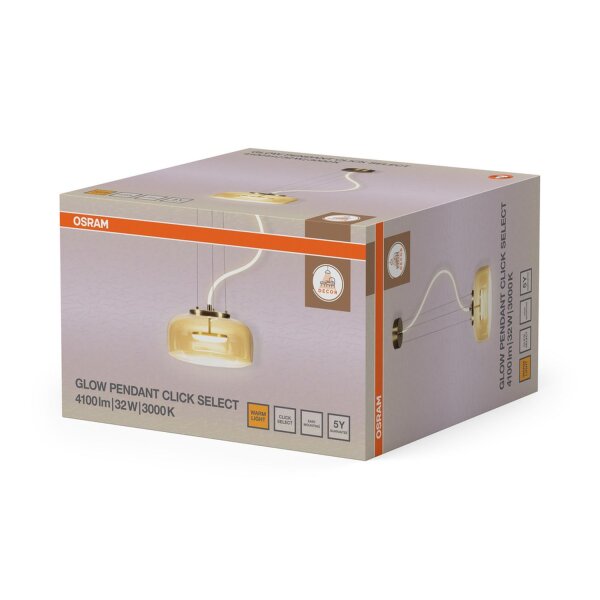 LED Hängelampe Gold Glas 3000 K Ø38 cm modern OSRAM