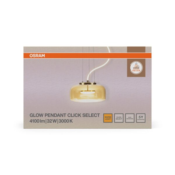 LED Hängelampe Gold Glas 3000 K Ø38 cm modern OSRAM
