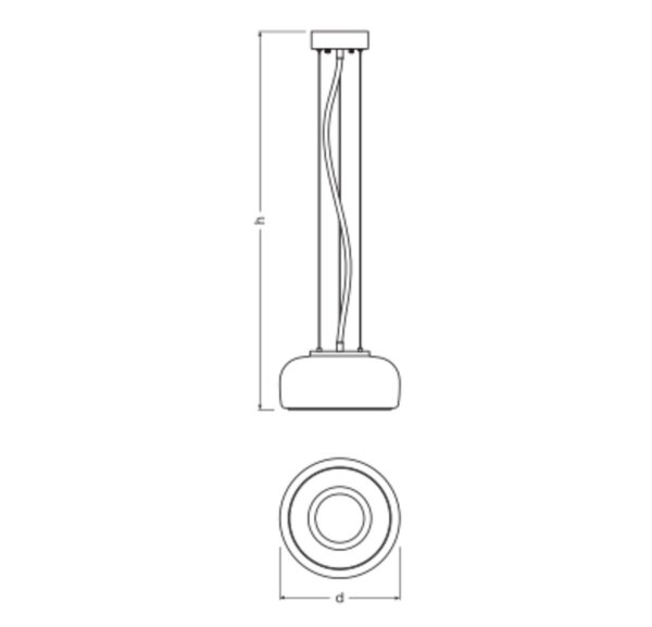 LED Hängelampe Gold Glas 3000 K Ø38 cm modern OSRAM