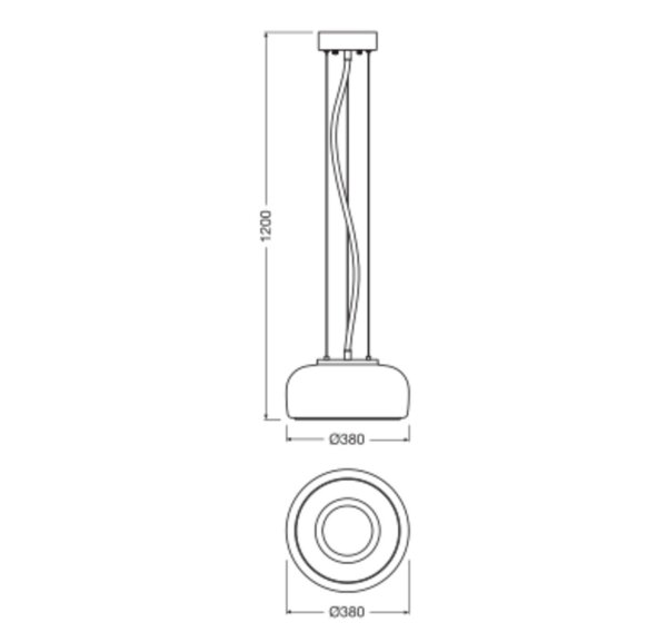 LED Hängelampe Gold Glas 3000 K Ø38 cm modern OSRAM