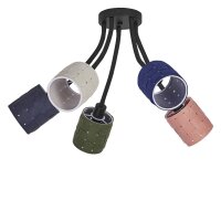 Deckenleuchte 5-flammig Filz Bunt Metall E14 OSRAM