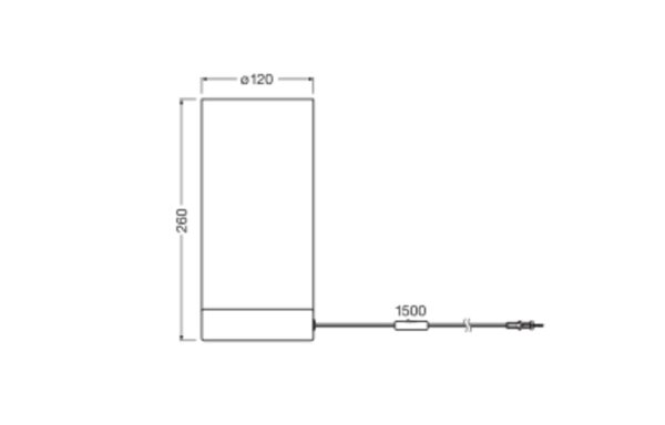 Tischlampe Filz Dunkelgrau E14 Metall H:26 cm OSRAM