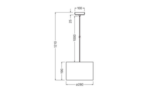 Pendelleuchte Filz E27 Metall Ø28 cm modern OSRAM