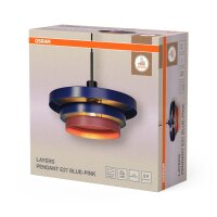 Pendelleuchte Schwarz Stahl Blau E27 Ø40 cm OSRAM
