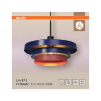 Pendelleuchte Schwarz Stahl Blau E27 Ø40 cm OSRAM