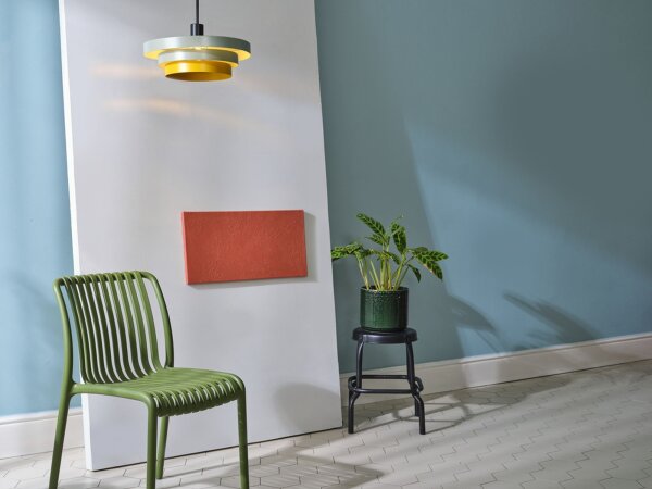 Hängelampe Grün Metall Gelb E27 Ø40 cm modern OSRAM