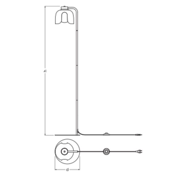 Stehlampe E27 Rot Metall H:141 cm Modern blendarm OSRAM