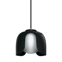 Pendelleuchte Schwarz Glas Metall E27 rund L:20cm OSRAM