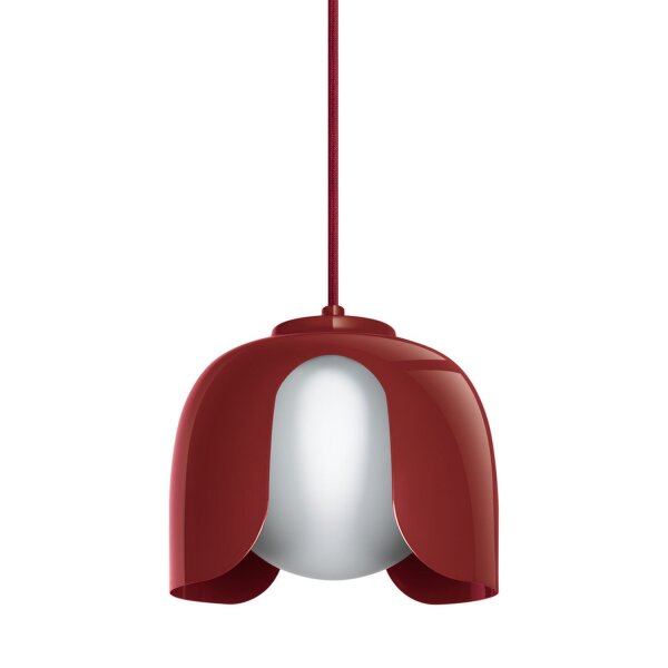 Hängelampe Glas blendarm E27 Rot Metall L:20 cm OSRAM