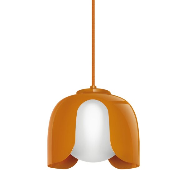 Pendelleuchte Glas E27 Orange Metall L:20 cm OSRAM