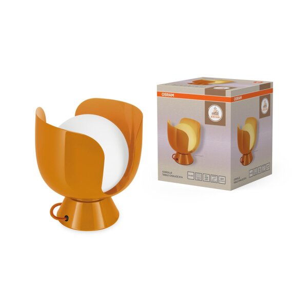 Tischleuchte Glas Metall E14 Orange H:21 cm OSRAM