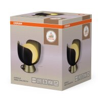 Tischlampe Glas E14 Schwarz Metall H:21 cm OSRAM