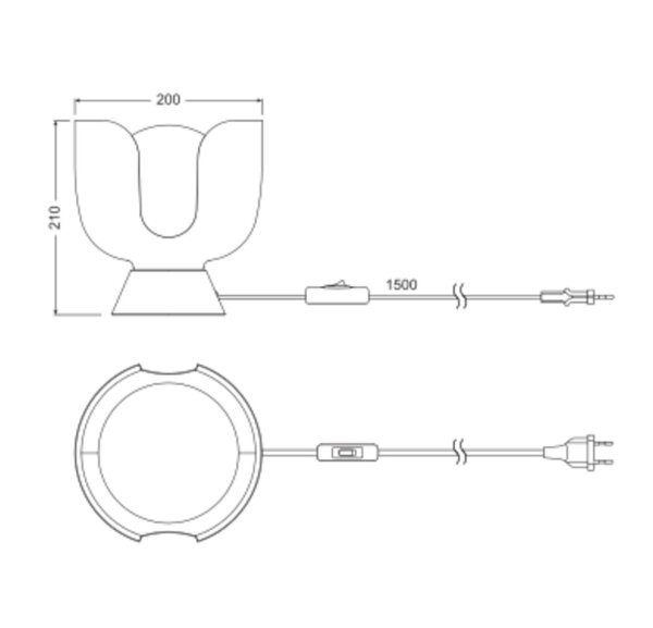 Tischleuchte Glas E14 Grün Metall H:21 cm OSRAM