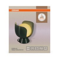 Tischleuchte Glas E14 Grün Metall H:21 cm OSRAM