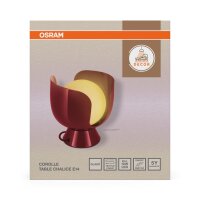 Tischlampe Glas E14 Rot Metall H:21 cm blendarm OSRAM