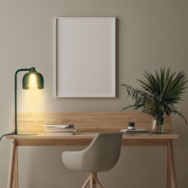 Tischleuchte Glas blendarm G9 Grün Metall H:40 cm OSRAM
