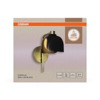 Wandlampe Glas G9 Gold Schwarz H:24,5 cm blendarm OSRAM