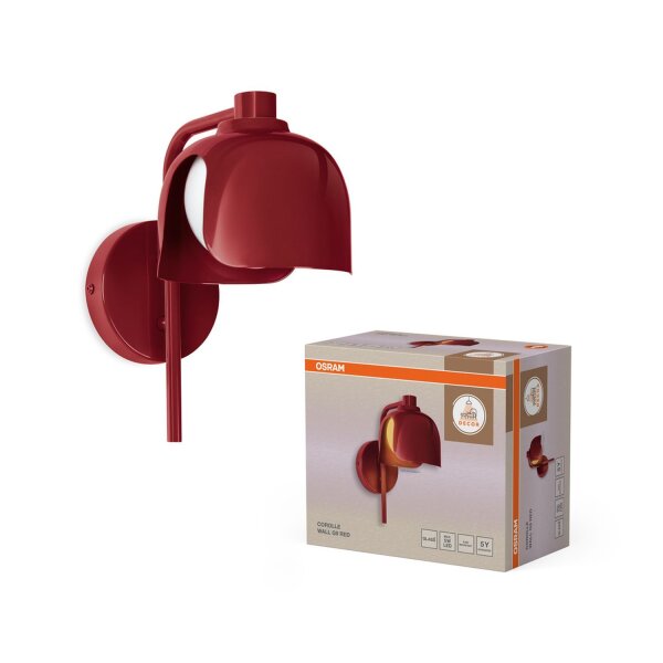 Wandleuchte Glas G9 Rot Metall H:24,5 cm blendarm OSRAM