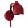 Wandleuchte Glas G9 Rot Metall H:24,5 cm blendarm OSRAM
