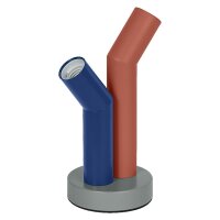 Tischleuchte Grau Stahl Rot E27 H:27,5 cm OSRAM