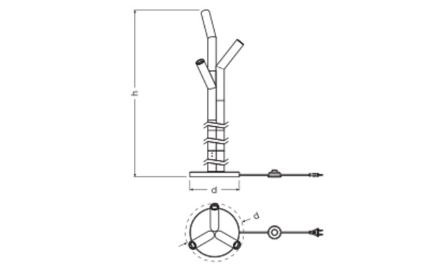 Stehlampe Grau Stahl Rot E27 H:146,5 cm OSRAM