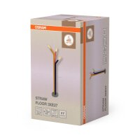 Stehlampe Grau Stahl Rot E27 H:146,5 cm OSRAM