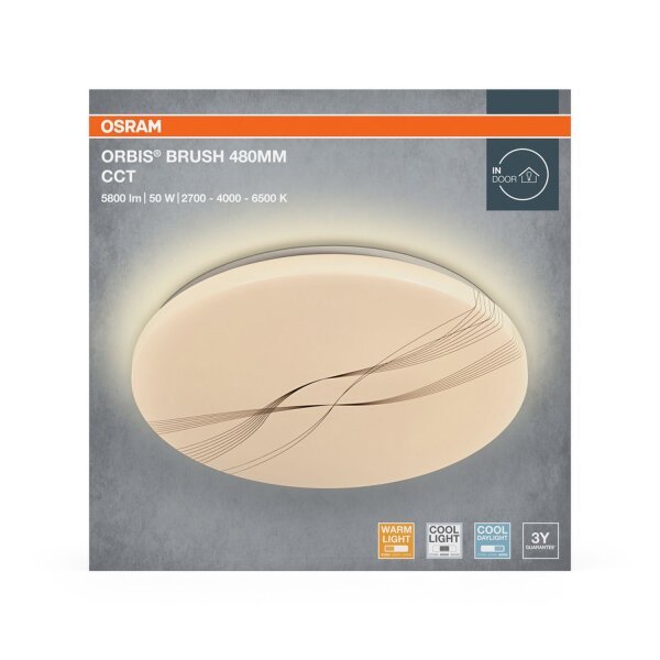 LED Deckenlampe Weiß Metall 2700-6500K Ø48cm rund OSRAM