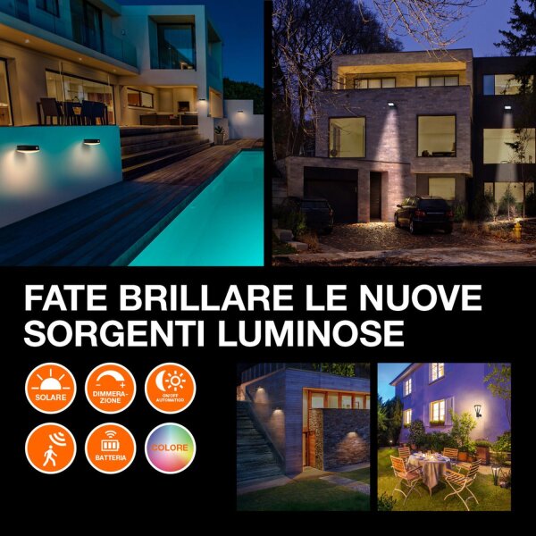 LED Solar Wandlampe Metall Sensor 3000 K IP65 OSRAM