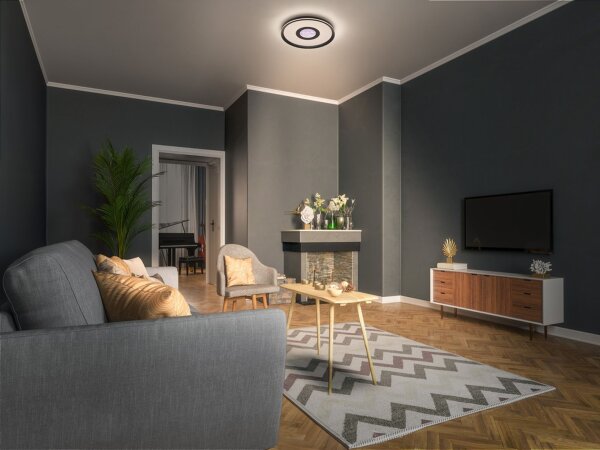 LED Deckenleuchte Schwarz 2700-6000K rund L:40cm OSRAM