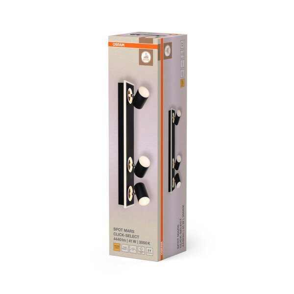 LED Deckenstrahler verstellbar Schwarz 3000 K OSRAM