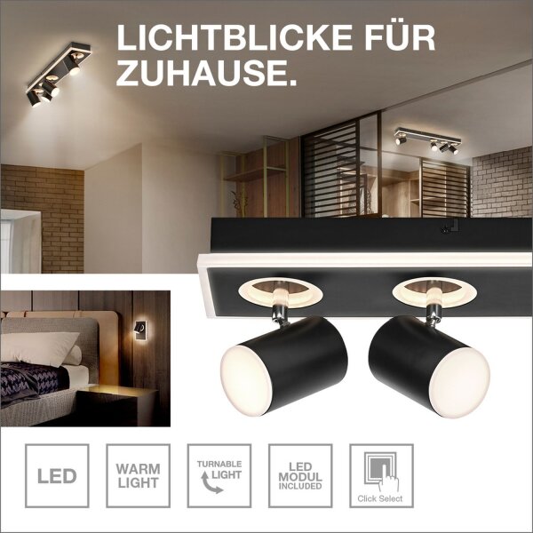LED Deckenstrahler verstellbar Schwarz 3000 K OSRAM