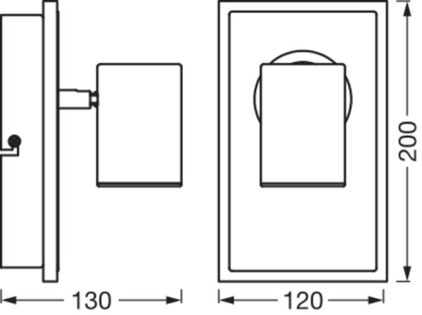 LED Wandspot schwenkbar Schwarz 3000 K H:20 cm OSRAM