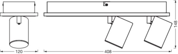 LED Deckenstrahler Schwarz verstellbar 3000 K OSRAM