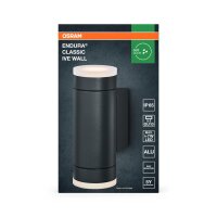 Up Down Wandlampe Sensor Alu Anthrazit IP65 GU10 OSRAM