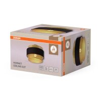 Runde Deckenleuchte Gold Schwarz Stoff E27 Ø30 cm...